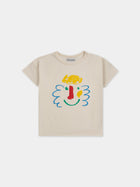T-shirt avorio per neonato con stampa multicolor,Bobo Choses,124AB002